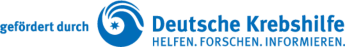 Logo der Deutschen Krebshilfe mit dem Slogan Helfen. Forschen. Informieren.